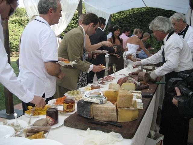 Antipasto buffet in the garden