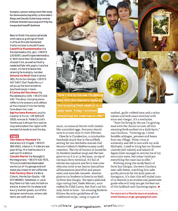 Incredible article of Le Marche in Jaime Oliver Magazine!